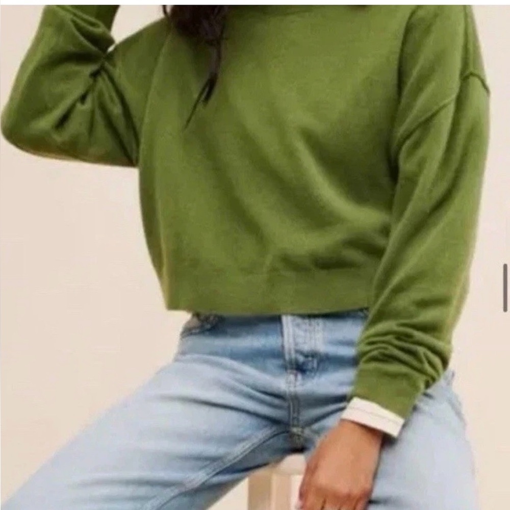 Anthropologie Alani 100% Cashmere Mock-Neck Pilcro Sweater